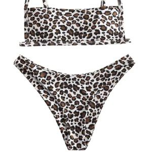 ZAFUL Animal Print Ribbed Bikini